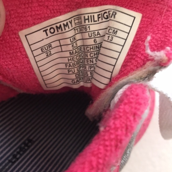 Tommy Hilfiger Pink & Silver Lace Up Sneakers - Picture 9 of 9